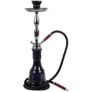 Shisha "kev" silber/dunkelblau, 55 cm, 1x Anschluss